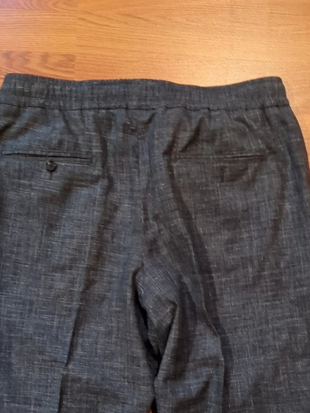 Isaia Napoli Charcoal Grey Comfort Project Drawstring Trousers- Wool Silk Linen